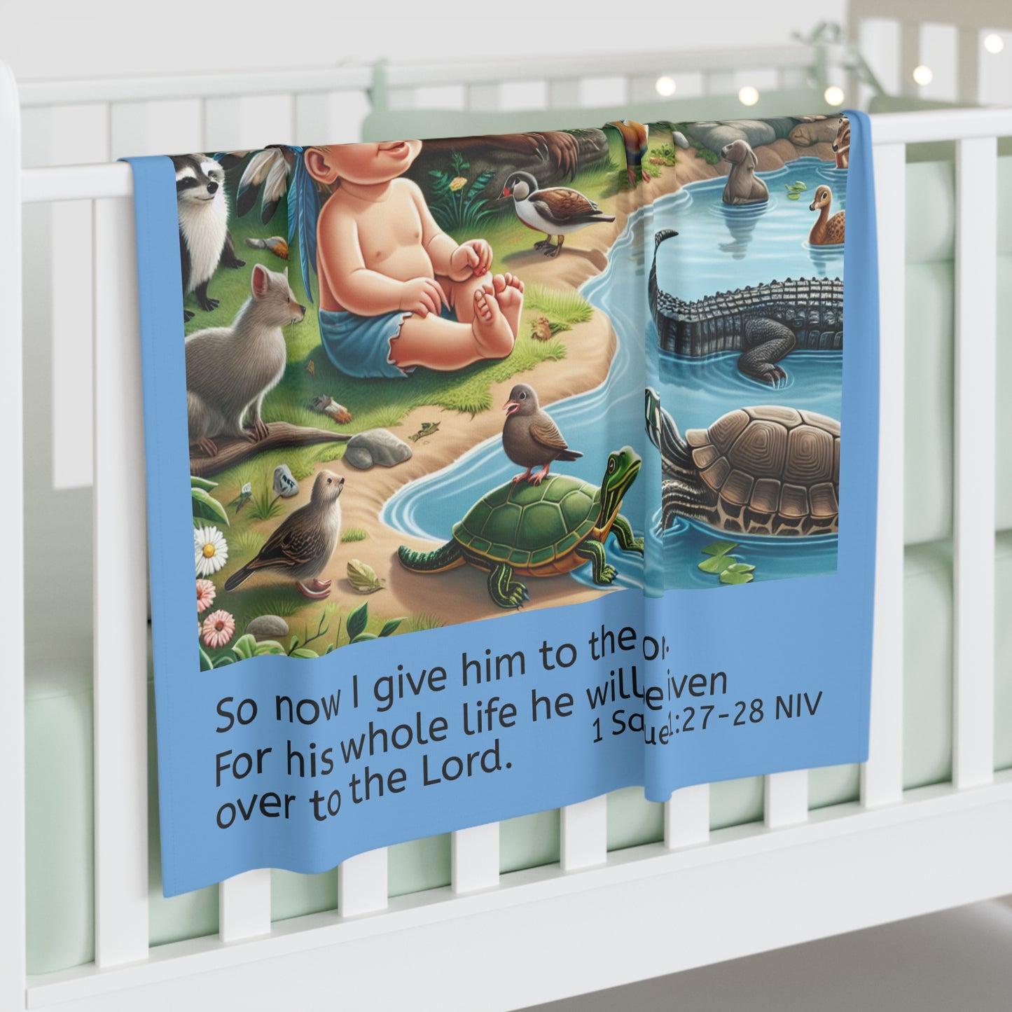 Serene Animal-Themed Baby Swaddle Blanket - Inspirational Nursery Decor