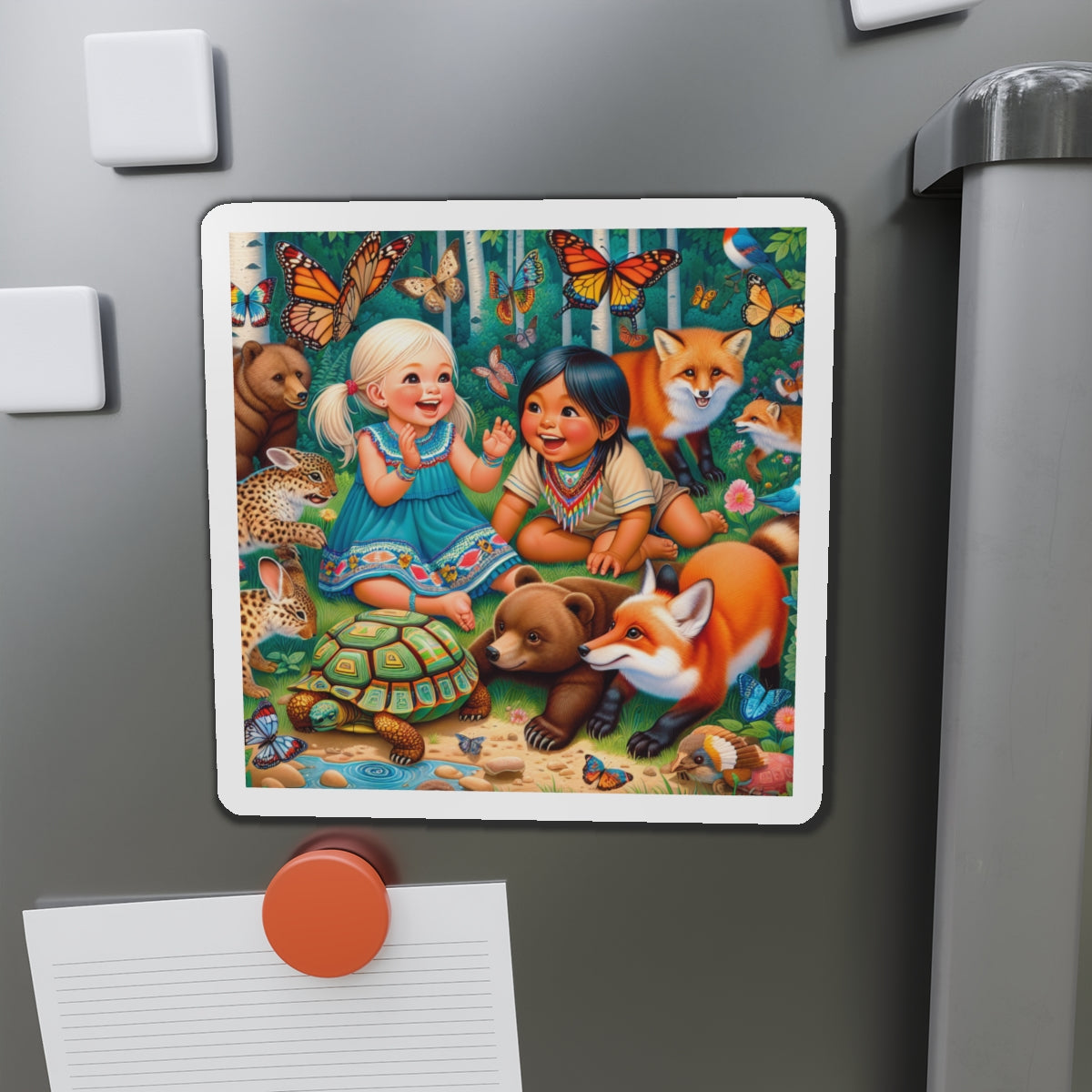 Whimsical Nature Die-Cut Magnets - Kids & Animals Design