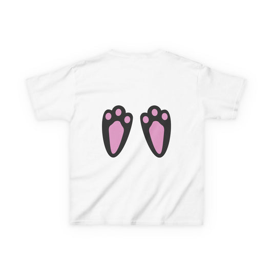 Adorable Kids Bunny Tee with Carrot & Paw Prints