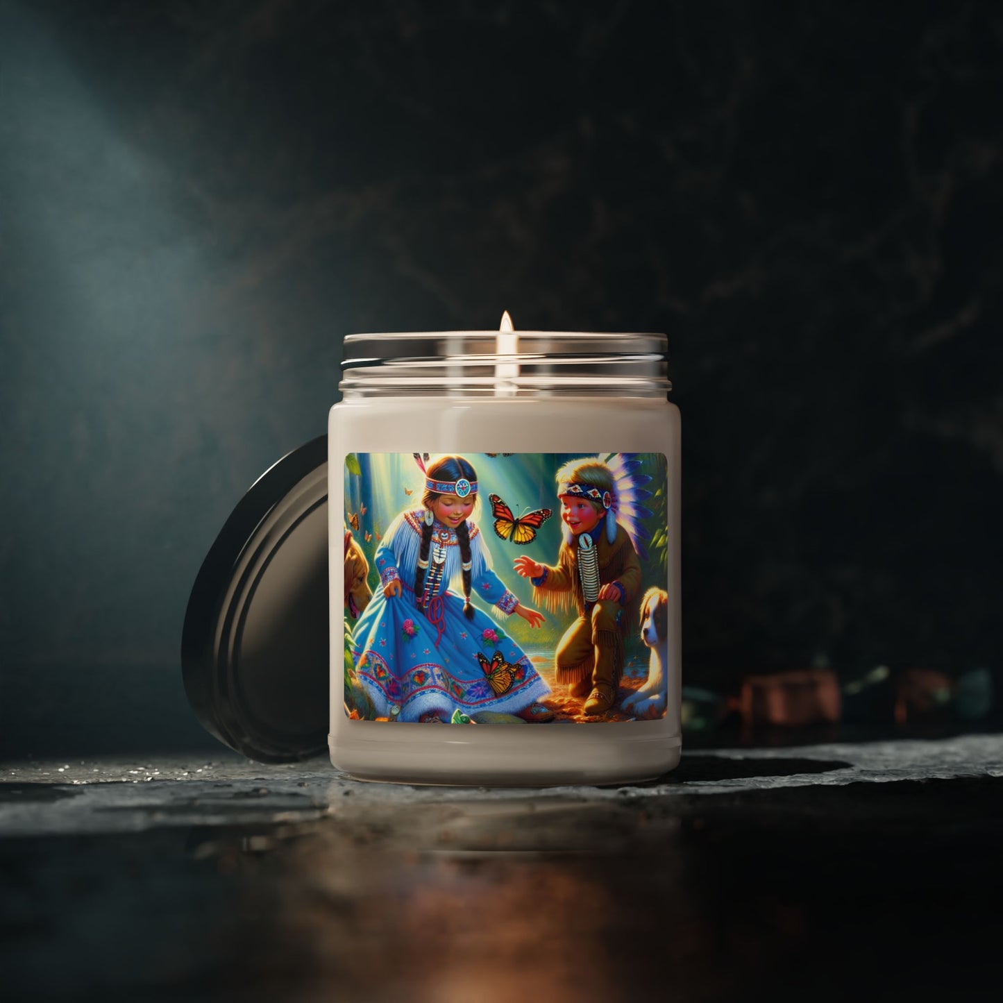 Native American Inspired Scented Soy Candle - 9oz - Butterfly Art Design