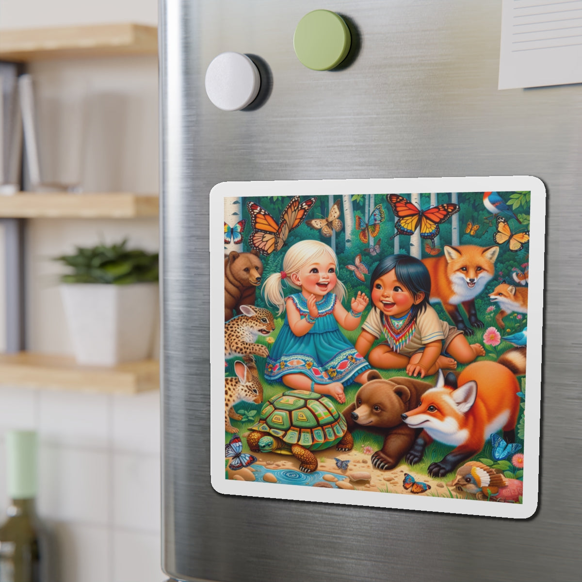 Whimsical Nature Die-Cut Magnets - Kids & Animals Design