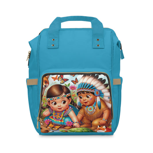 Colorful Native Kids Multifunctional Diaper Backpack - Stylish Baby Bag for Parents