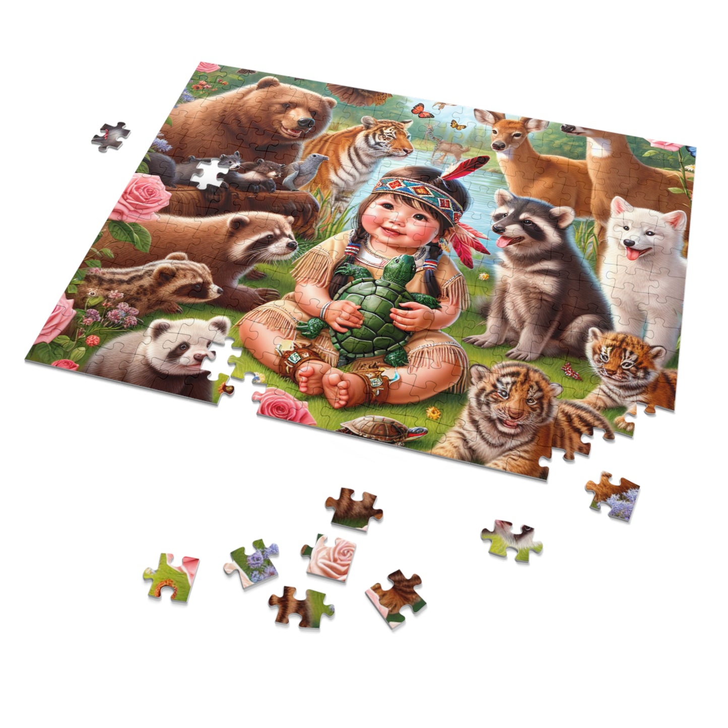 Whimsical Animal Friends Jigsaw Puzzle with Tin - 500 Pieces for Family Fun