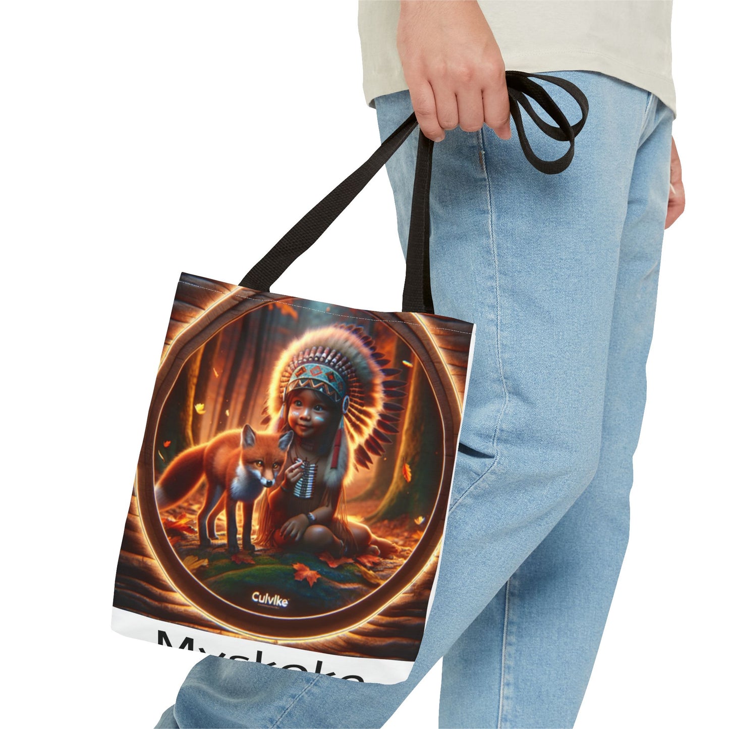 Whimsical Fox & Child Tote Bag – Eco-Friendly Canvas, Perfect for Nature Lovers