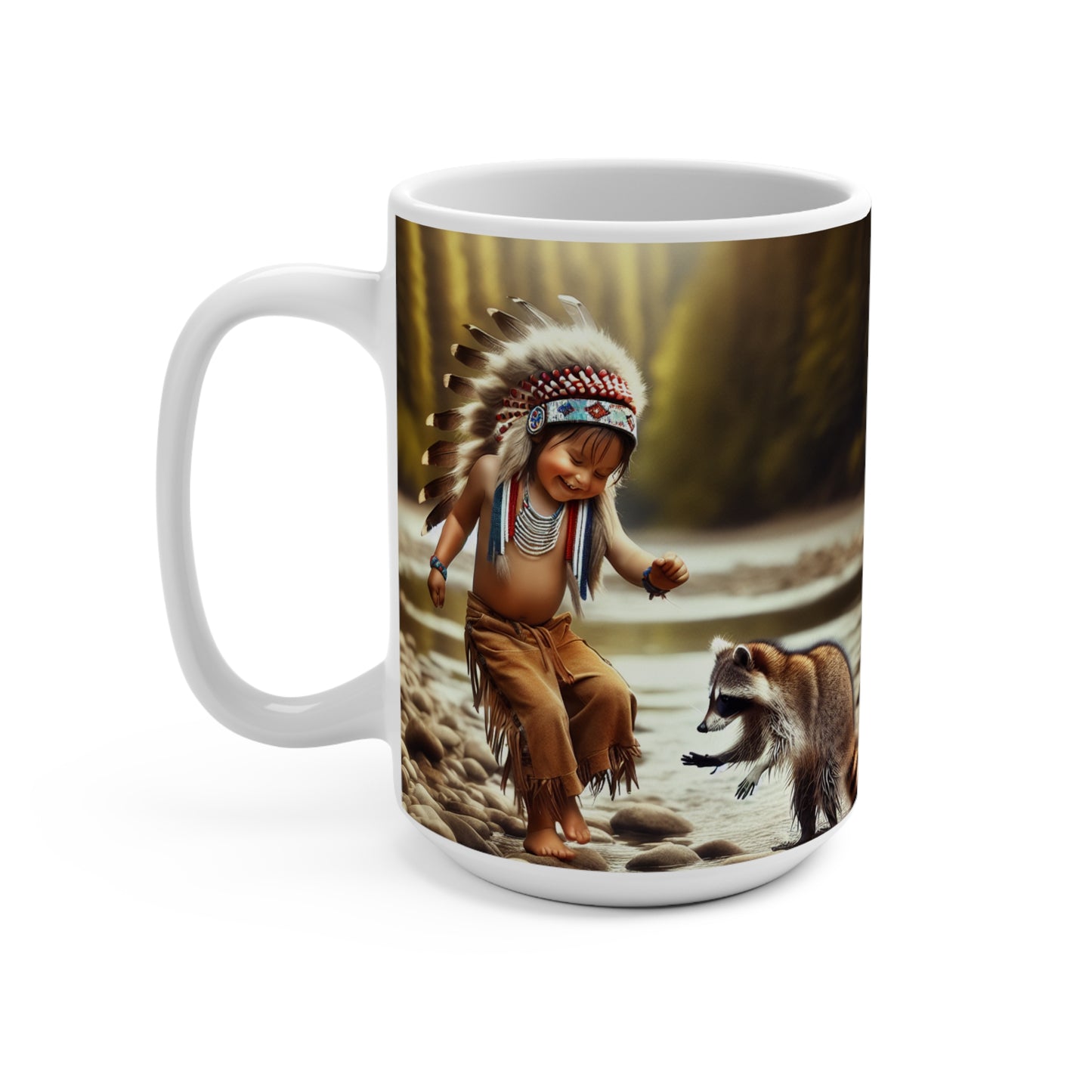 15oz Raccoon Mug - Fun Wildlife Emblem for Nature Lovers