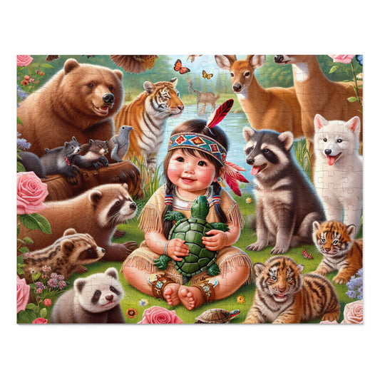 Whimsical Animal Friends Jigsaw Puzzle with Tin - 500 Pieces for Family Fun