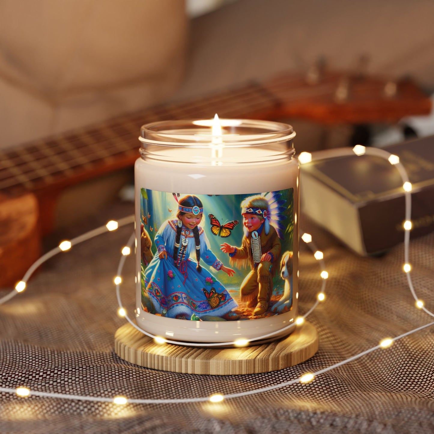 Native American Inspired Scented Soy Candle - 9oz - Butterfly Art Design