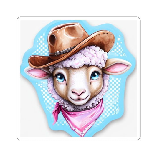 Cowboy Sheep Kiss-Cut Stickers | Fun Farmhouse Decor for Animal Lovers